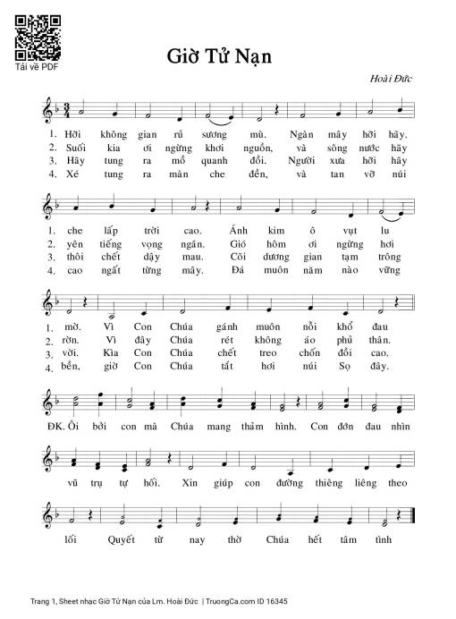 Sheet PDF of Giờ Tử Nạn