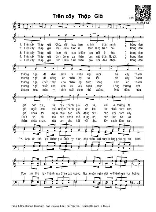Sheet PDF of Trên Cây Thập Giá