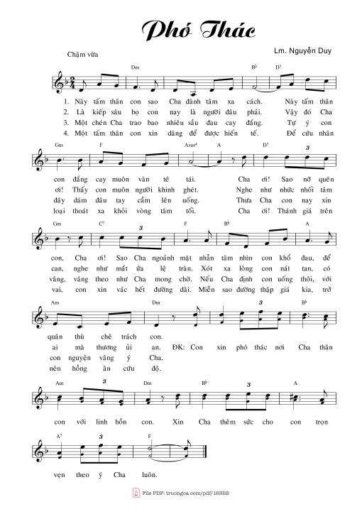 Phó Thác - Lm. Nguyễn Duy