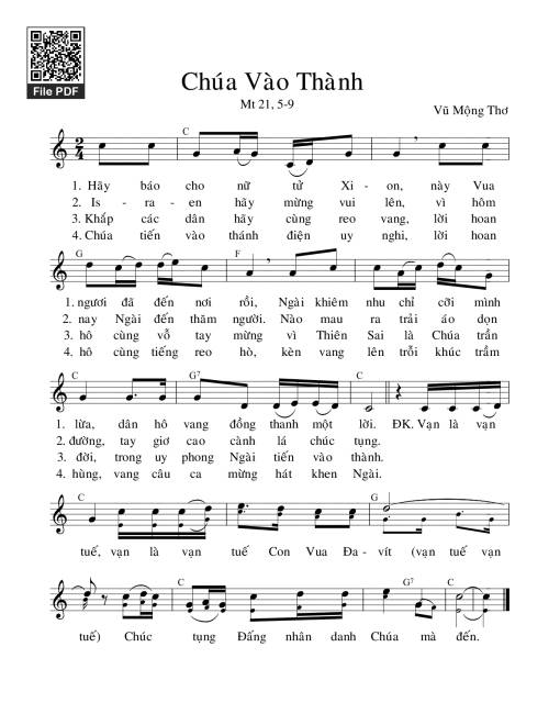 Chúa Vào Thành - Lm. Vũ Mộng Thơ