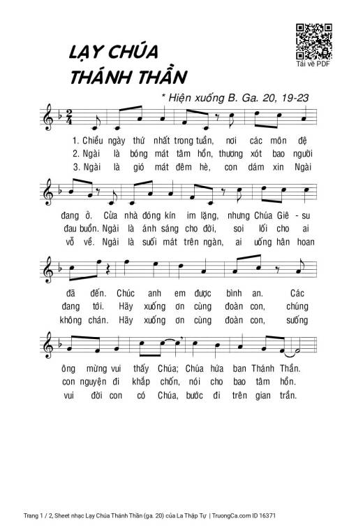 Lạy Chúa Thánh Thần (ga. 20)