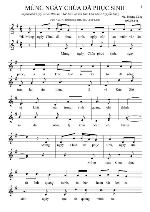 Mừng Ngày Chúa đã Phục Sinh