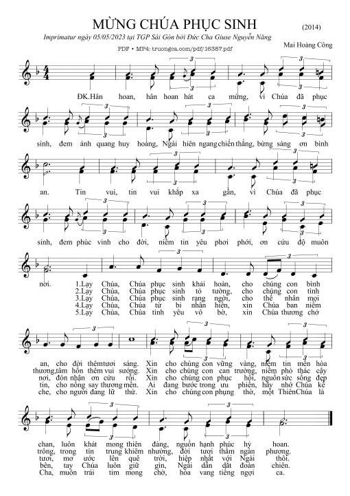 Sheet PDF of Mừng Chúa Phục Sinh