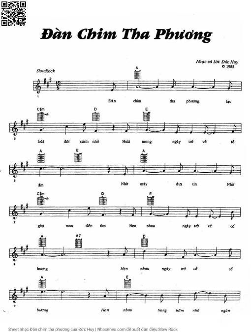 Sheet PDF of Đàn chim tha phương