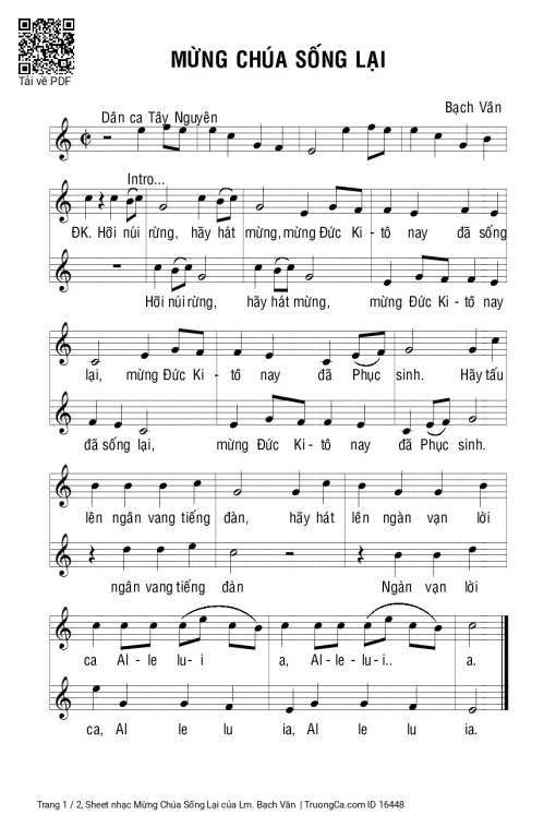 Sheet PDF of Mừng Chúa Sống Lại