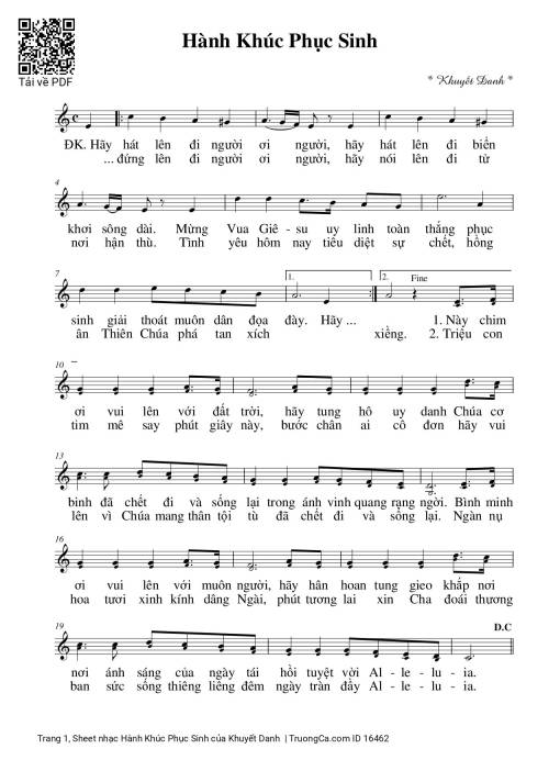 Sheet PDF of Hành Khúc Phục Sinh
