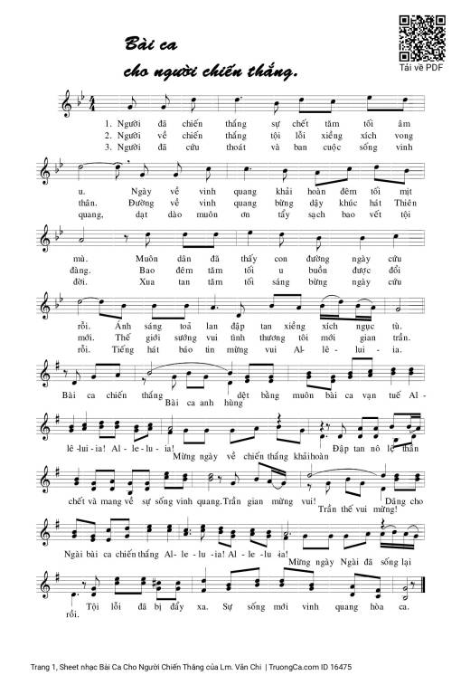 Sheet PDF of Bài Ca Cho Người Chiến Thắng