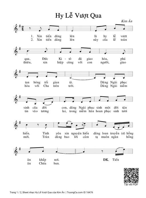 Sheet PDF of Hy Lễ Vượt Qua