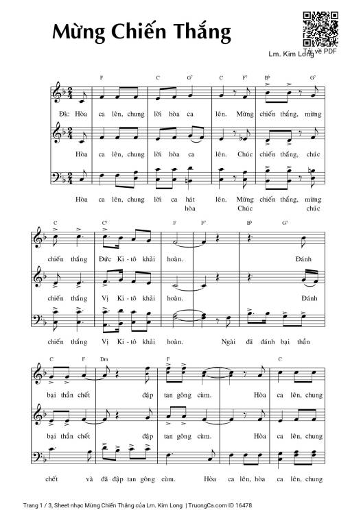 Sheet PDF of Mừng Chiến Thắng