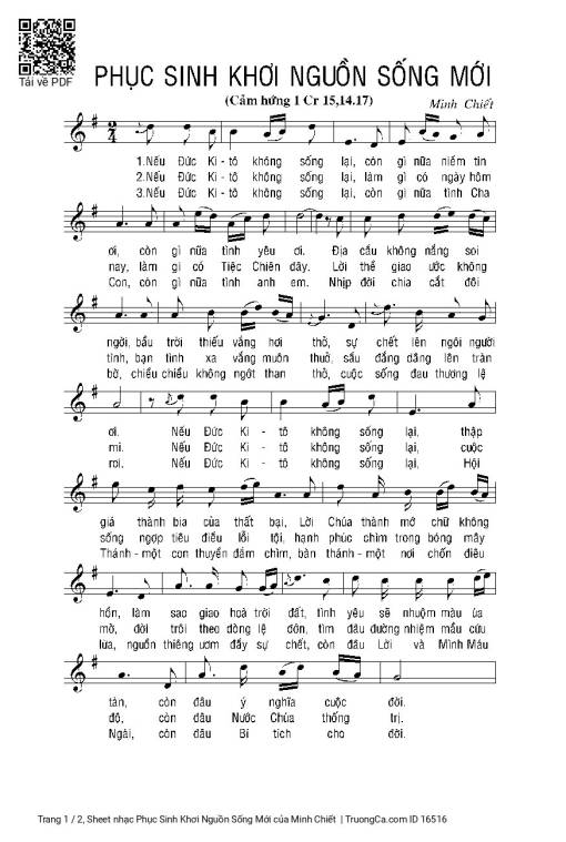 Sheet PDF of Phục Sinh Khơi Nguồn Sống Mới