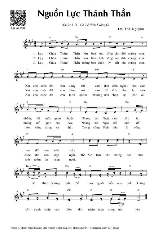 Sheet PDF of Nguồn Lực Thánh Thần