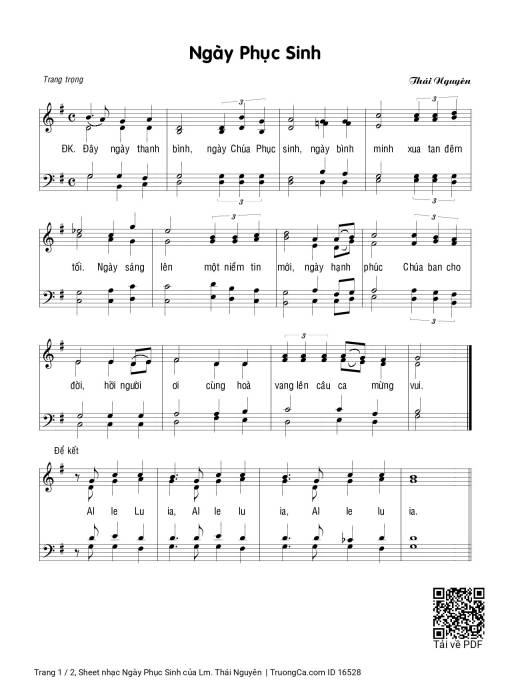 Sheet PDF of Ngày Phục Sinh