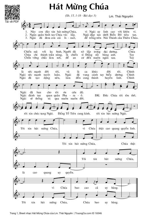 Sheet PDF of Hát Mừng Chúa