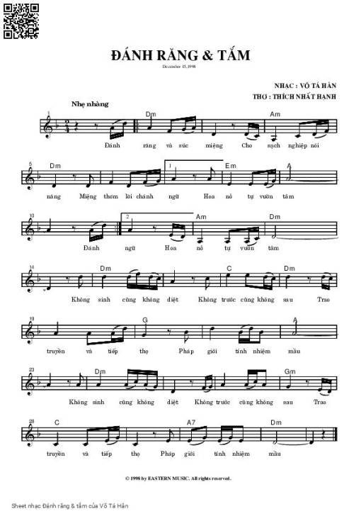 Sheet PDF of Đánh răng & tắm