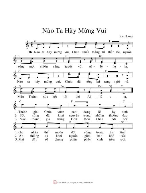 Sheet PDF of Nào Ta Hãy Mừng Vui