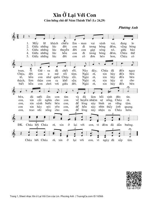 Sheet PDF of Xin ở Lại Với Con