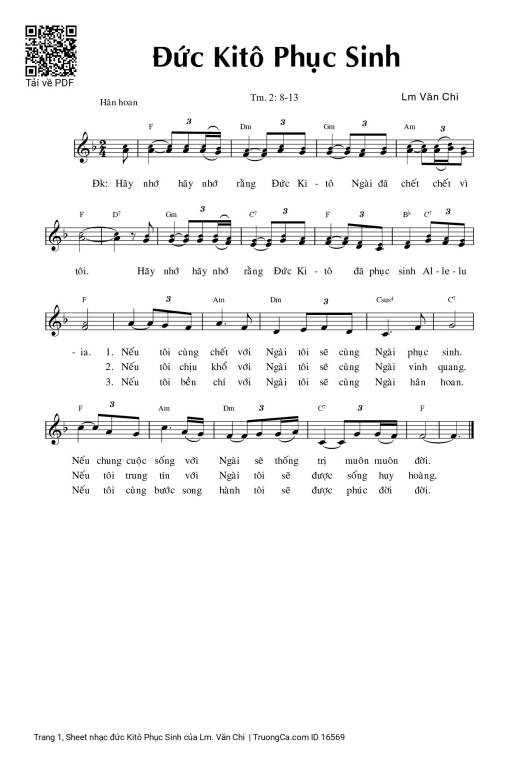 Sheet PDF of đức Kitô Phục Sinh