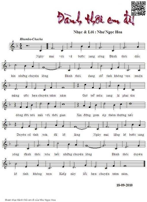 Sheet PDF of Đành thôi em đi