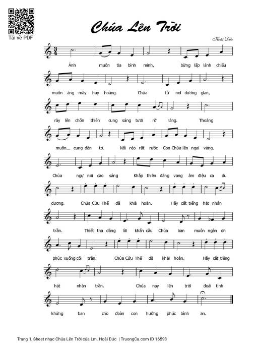 Sheet PDF of Chúa Lên Trời