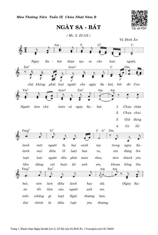Sheet PDF of Ngày Sa-bát (mc 2, 23-36)