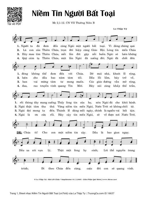Sheet PDF of Niềm Tin Người Bất Toại (cn7tnb)