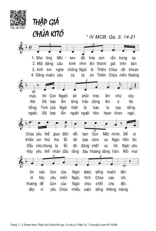 Sheet PDF of Thập Giá Chúa Kitô (ga. 3)