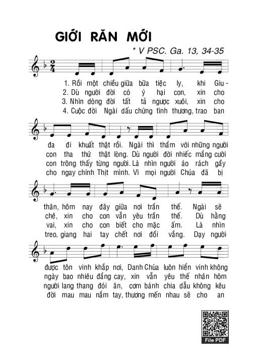 Sheet PDF of Giới Răn Mới