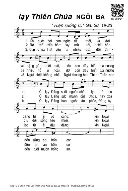 Sheet PDF of Lạy Thiên Chúa Ngôi Ba