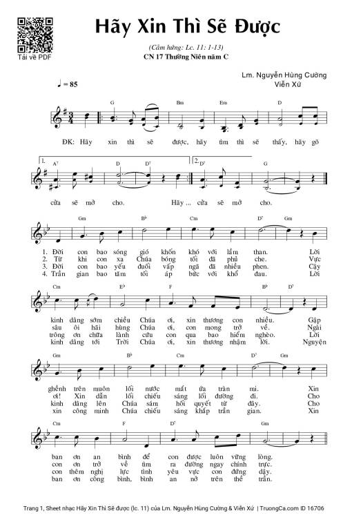 Sheet PDF of Hãy Xin Thì Sẽ được (lc. 11)