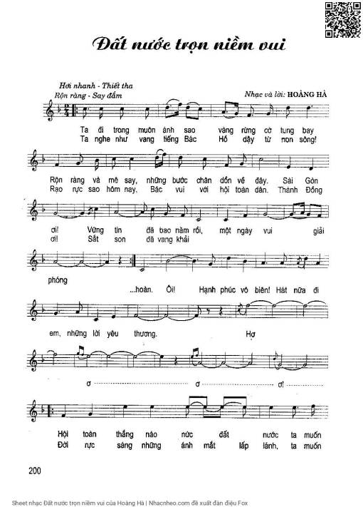 Sheet PDF of Đất nước trọn niềm vui