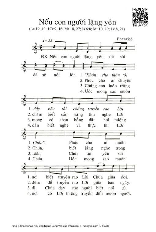 Sheet PDF of Nếu Con Người Lặng Yên