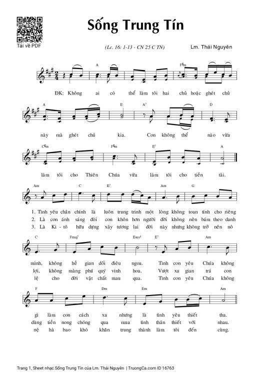 Sống Trung Tín - Lm. Thái Nguyên