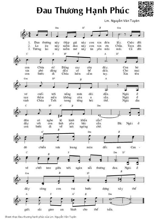 Sheet PDF of Đau thương hạnh phúc