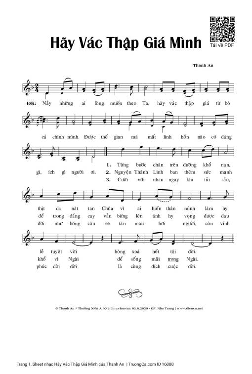 Sheet PDF of Hãy Vác Thập Giá Mình