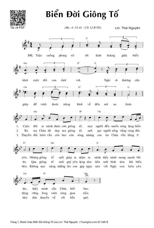 Sheet PDF of Biển đời Giông Tố