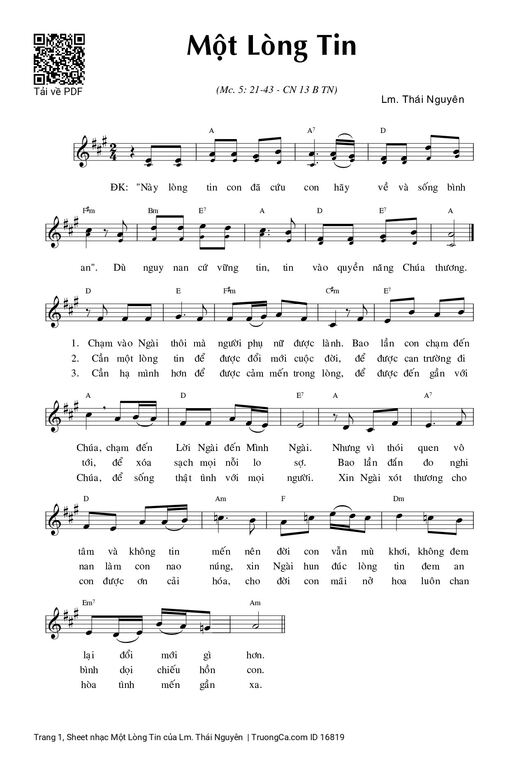 Một Lòng Tin - Lm. Thái Nguyên