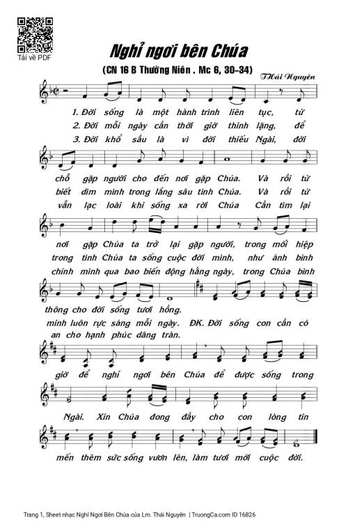 Sheet PDF of Nghỉ Ngơi Bên Chúa