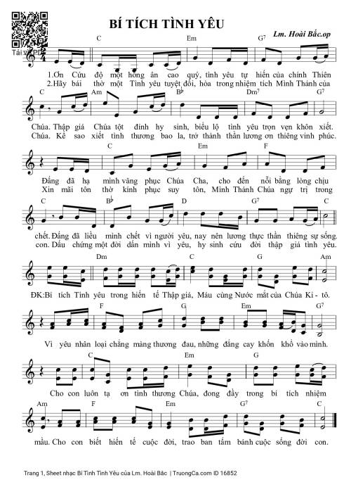 Sheet PDF of Bí Tình Tình Yêu