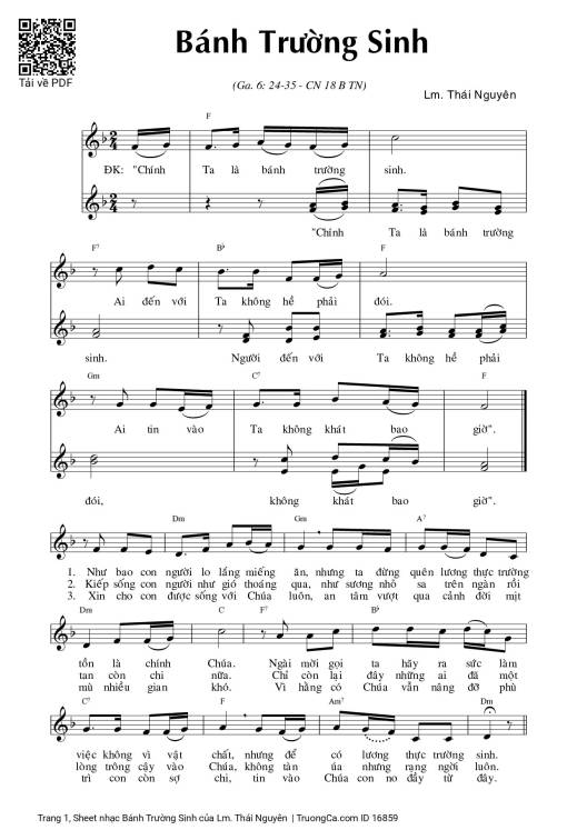 Sheet PDF of Bánh Trường Sinh