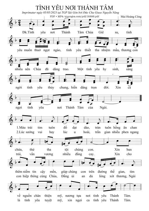 Sheet PDF of Tình Yêu Nơi Thánh Tâm
