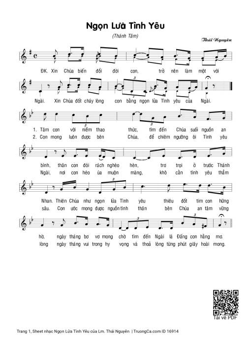 Sheet PDF of Ngọn Lửa Tình Yêu