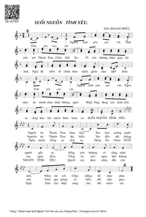 Sheet PDF of Suối Nguồn Tình Yêu