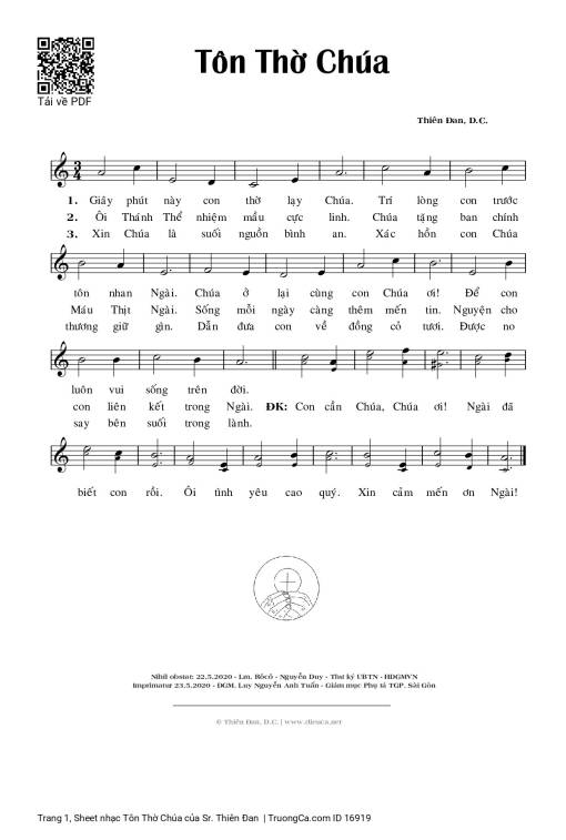 Sheet PDF of Tôn Thờ Chúa