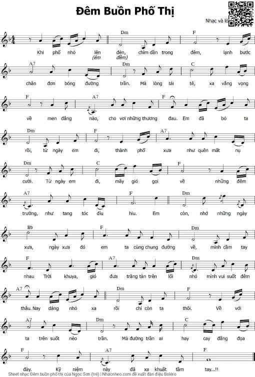 Sheet PDF of Đêm buồn phố thị