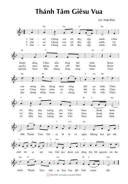 Sheet PDF of Thánh Tâm Giêsu Vua