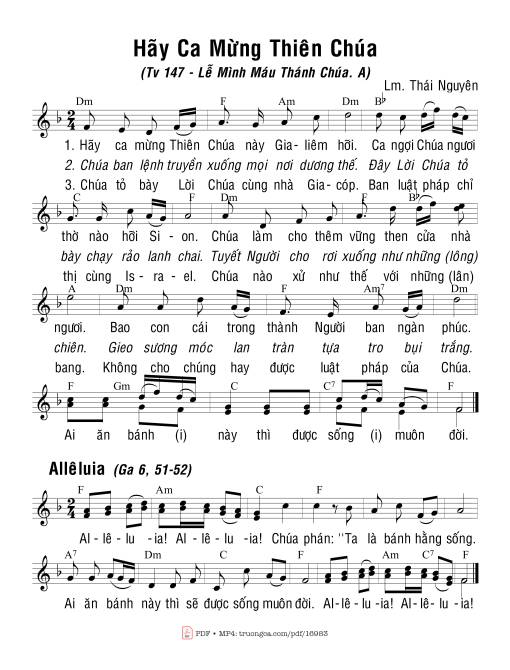 Sheet PDF of Lễ Mình Máu Thánh Chúa