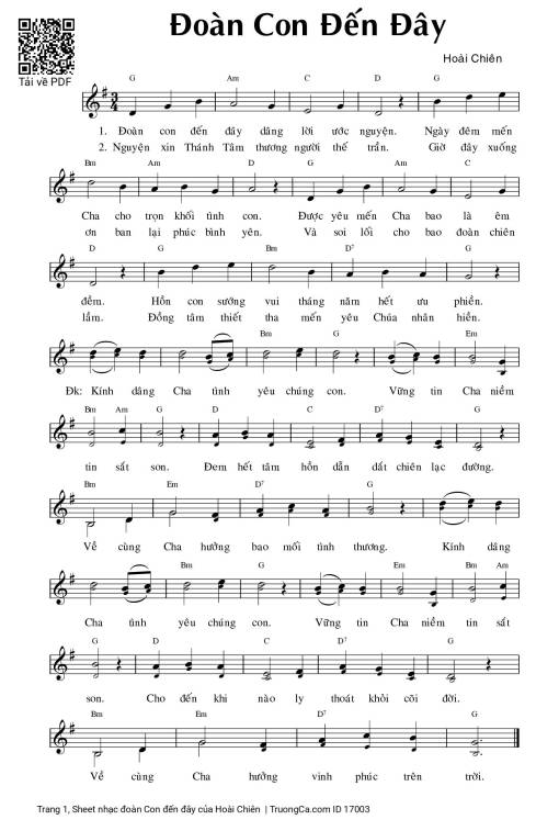 Sheet PDF of đoàn Con đến đây