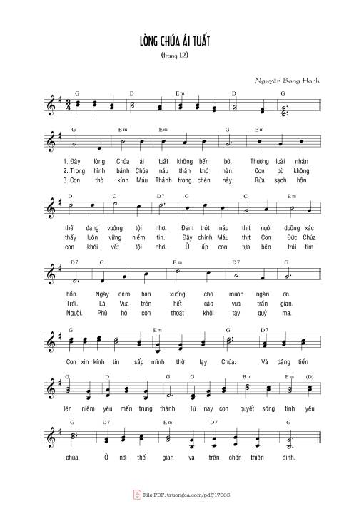 Sheet PDF of Lòng Chúa ái Tuất