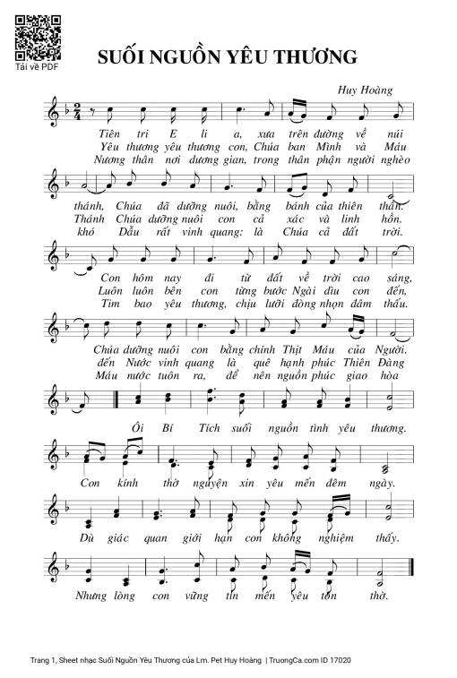 Sheet PDF of Suối Nguồn Yêu Thương
