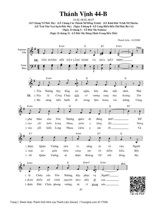 Sheet PDF of Thánh Vịnh 44-b